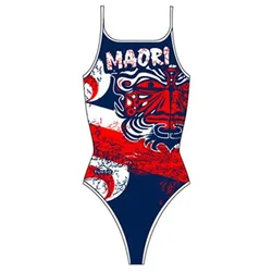 Maori Swimsuit red / navy 9-10 Years Girls