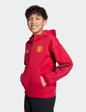 Manchester United 25/26 Anthem Jacket Kids Red 7-8Y - Adidas - FashionsVida