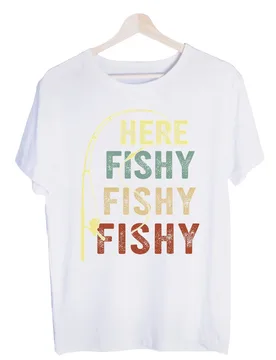 Men's Fishing Pole Letter Print Graphic Tee, Vintage Style Short Sleeve T-Shirt for Outdoor Casual and Weekend Outfits - Aliexpress - FashionsVida