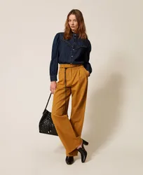 Twinset Pantalon ample en gabardine