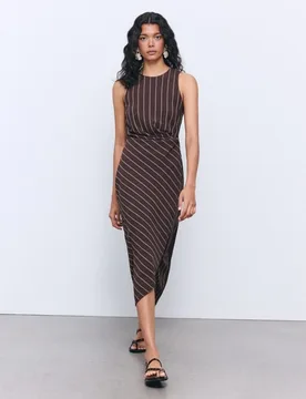 Vestido midi estampado de mujer - Tintoretto - FashionsVida