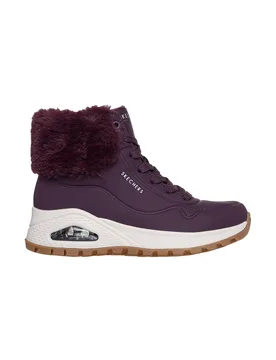Women's Uno Rugged Lace-Up Faux Fur Collar Boots Burgundy Size: 4 - Burgundy - Size: 4 - Debenhams - FashionsVida