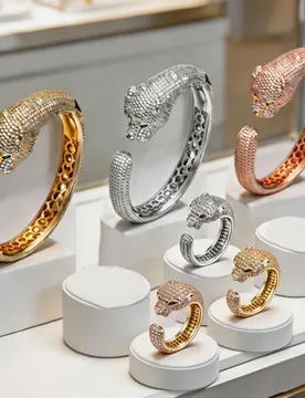 New Arriva Fashion Style Jewelry Sets Women Lady Inlaid Full Cubic Zircon Green Eyes Leopard Ring Bangle Bracelet For Party Gift - Aliexpress - FashionsVida