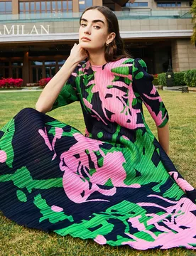 French style vacation and leisure plus size dress for women in summer 2025, new printed medium and long styles - Aliexpress - FashionsVida