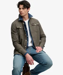 Superdry Herren Fischgrät-workwear-hemd Green - Größe: XL