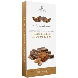 Tableta de chocolate con leche 42% con tejas de almendra