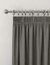 Brushed Pencil Pleat Blackout Thermal Curtains Charcoal Mix