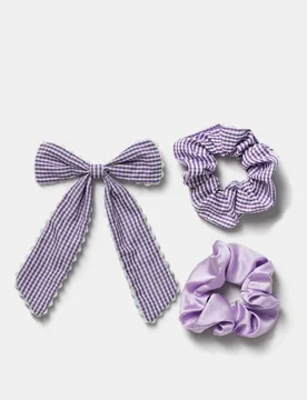 Back To School Scallop Bow & Scrunchie Purple Female - M&S - FashionsVida