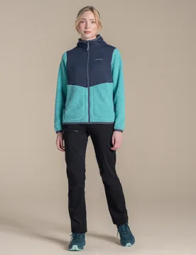 Womens/ladies Telesto Hooded Fleece Jacket (Anthracite/glazed Aqua) - Blue/navy - Size 6 Uk - Craghoppers - FashionsVida