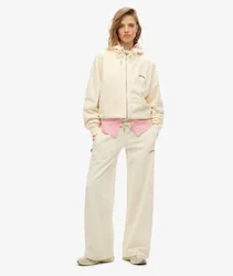 Superdry Women's Essential Jogginghose mit Logo und Weitem Bein Weiß - Größe: 44