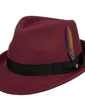 Elkader Trilby Felt Hat by - raspberry - Female - Size: L (58-59 cm) - Stetson - FashionsVida