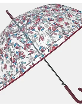 Paraguas mujer automático con forma de cúpula, POE Antiviento con varillas de fibra de vidrio - Perletti - FashionsVida