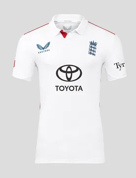 England Cricket Men's 26/27 Test Pro Short Sleeve Shirt WHITE S male - Castore - FashionsVida