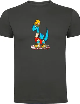 T-shirt à Manches Courtes Dino Snow Dark Grey S - Kruskis - FashionsVida
