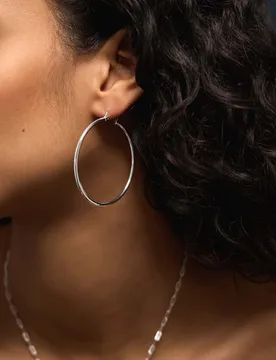 Silver Plated 5cm Hoop Earrings Silver female - Accessorize - FashionsVida