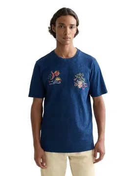 Maglietta A Maniche Corte The 0th Anniversary Heroes Indigo L - Scotch & Soda - FashionsVida