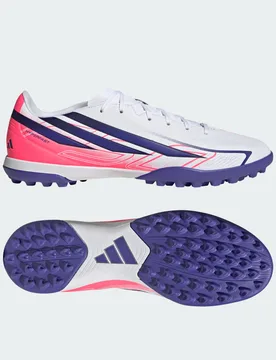 Scarpe da calcio F50 Hyperfast Club Turf 40 Cloud White / Solar Purple / Solar Turbo - Adidas - FashionsVida
