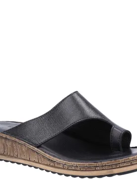 Womens/ladies Elissa Suede Sandals (Black/cream) - Multicolour - Size Uk 7 - Hush puppies - FashionsVida