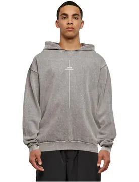 Felpa Con Cappuccio Think Different Acid Washed Oversized Asphalt 3XL - Merchcode - FashionsVida