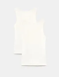 Pack Medium Warmth Thermal Pointelle Vests White female