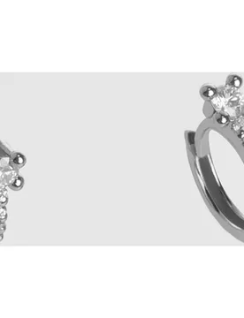 Pendientes de aro Black & White de oro y diamantes - El Corte Inglés - FashionsVida