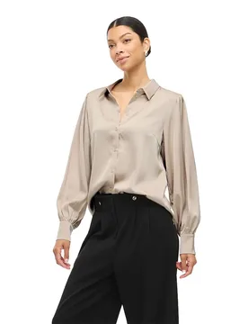 Camicia A Maniche Lunghe Enna Ravenna Cement 36 - Vila - FashionsVida