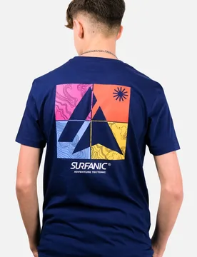 Block Logo Mens 100% Organic Cotton T-Shirt - - Size: L - Surfanic - FashionsVida