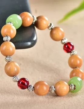 Natural Sandalwood Single Loop Bracelet with DIY Jade Spacer Beads Vintage Style Prayer Beads for Men Women Couples Gifts - Aliexpress - FashionsVida