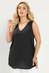 Women's V-Neck Cami Vest Top in Black Size: 16 - Black - Size: 16