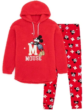 Women's Long Sleeve Long Leg Pyjama Set Red Official Merch Size: Small - Red - Size: S - Disney - FashionsVida