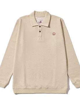 Anti War Embroidered Long Sleeved Polo Shirt,warm Velvet Oxford Bead Collar Long Sleeved Sweatshirt,men's Loose Retro Polo Shirt - Aliexpress - FashionsVida