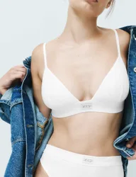 Asta Cotton Rich Non Wired Bralette White female