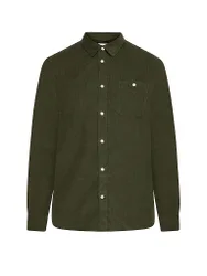 Camicia in velluto a coste Regular Fit verde scuro XL