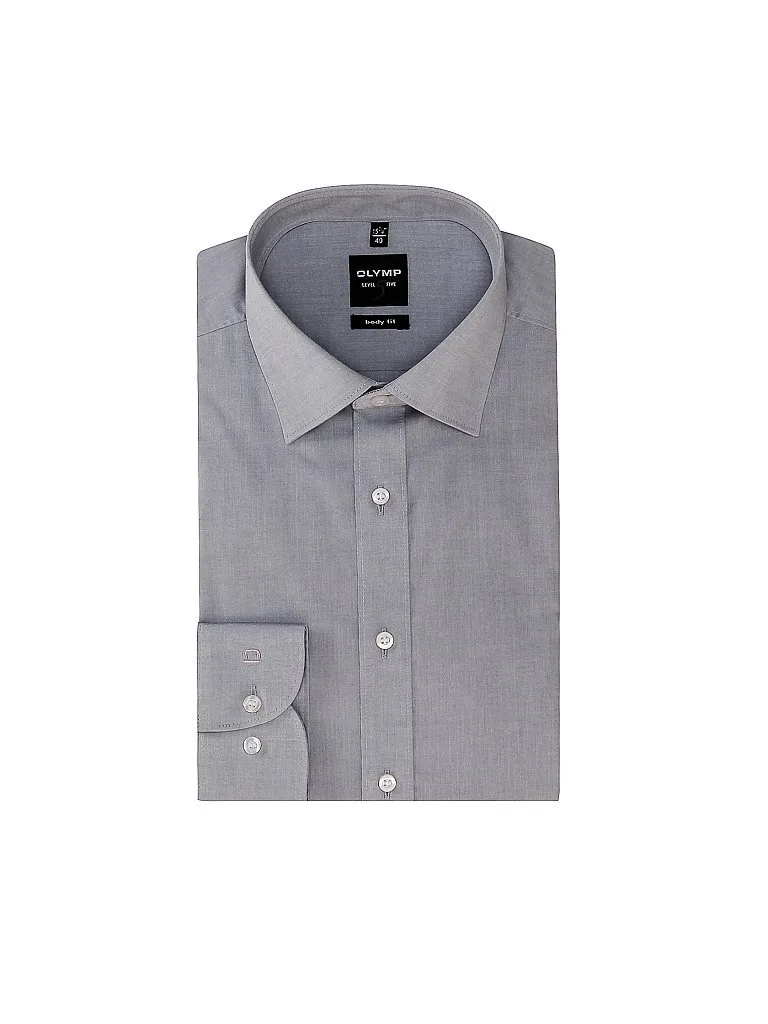 Hemd Body Fit grau 37 Herren - OLYMP LEVEL FIVE - FashionsVida