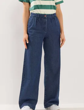 Women's Tall Pleated Wide Leg Jeans in Indigo Size: 22L - Indigo - Size: 22L - Long tall sally - FashionsVida