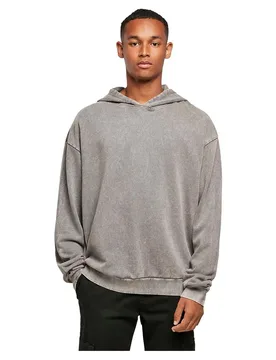 Sweat à Capuche Acid Washed Oversized Asphalt 2XL - Build Your Brand - FashionsVida