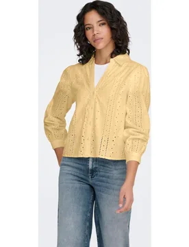 Camisa de mujer de manga larga y cuello de pico - Only - FashionsVida