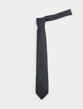 Geometric Pure Silk Tie Navy male - Autograph - FashionsVida