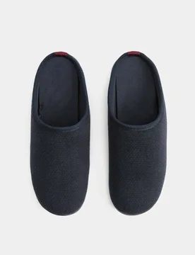 Textured Mule Slippers Navy male - M&S - FashionsVida