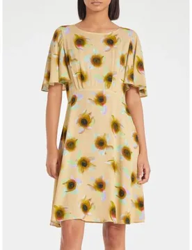 Womens Yellow Patterned Dress - Female - Yellow - 12 - Paul smith - FashionsVida