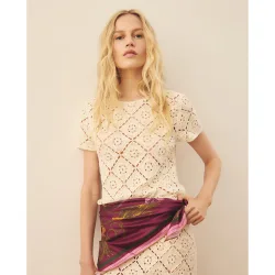 Top sin mangas de mujer en crochet