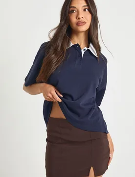 Womens Split Front Mini Skort - Chocolate - Size 10 Uk - Boohoo - FashionsVida
