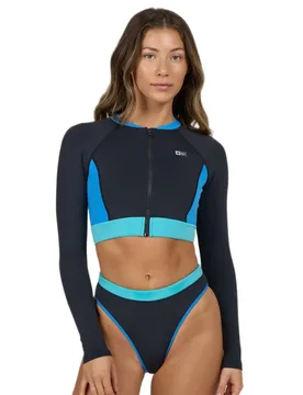 Rash Guard Manches Longues Zippé Surf Break Black L - Salty Crew - FashionsVida
