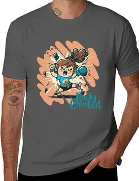 Funny Cartoonish Cute Girl Doing Body Combat Punch T-Shirt man t shirts cotton t shirt personalised T-Shirt - Aliexpress - FashionsVida
