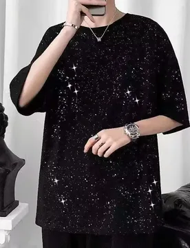 Fashion O-Neck Casual Diamonds T-Shirts Men's Clothing Spring Summer New Loose All-match Tops Young Style Tee Shirt - Aliexpress - FashionsVida