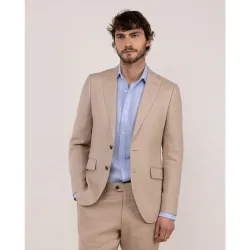 Americana de lino de hombre lisa