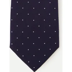 Corbata de hombre de seda de lunares pequeños