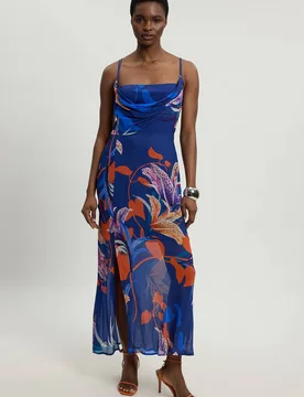Women's Viscose Georgette Floral Strappy Woven Maxi Dress Size: 6 - Floral - Size: 6 - Karen millen - FashionsVida