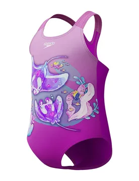 Digital Printed Swimsuit Neon Violet 3 Years Girls - Speedo - FashionsVida
