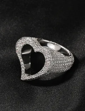 UWIN Hollow Heart Rings Full Bling Iced Out Pink Cubic Zircon AAA Rings Luxury Fashion Hiphop Jewelry Gift Drop Shipping - Aliexpress - FashionsVida